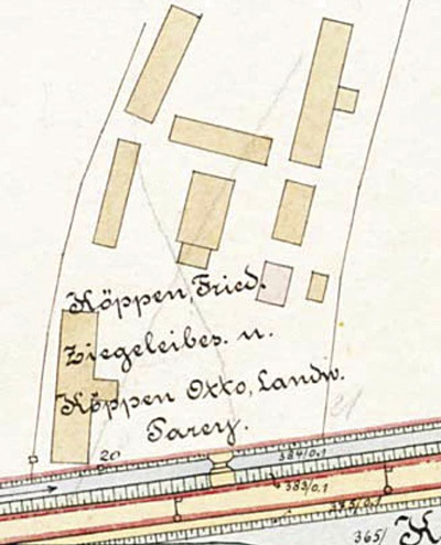 Ziegeleigrundstück am Ihle-Kanal von Friedrich Koeppen in Parey, um 1905