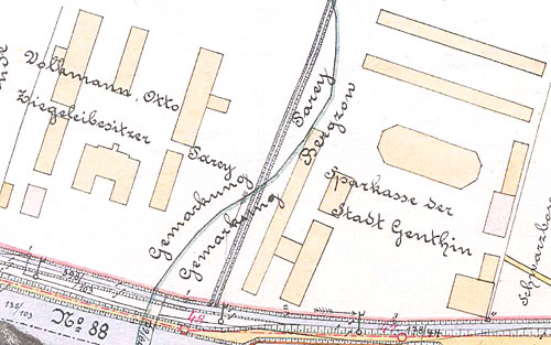 Grundstck der Ziegelei Otto Volkmann Parey, um 1905