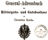 Generaladressbuch Ritterguts und Gutsbesitzer Titel