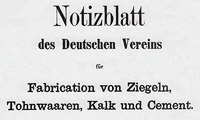 Notizblatt des deutschen Vereins Fabrikation von Ziegeln Titel