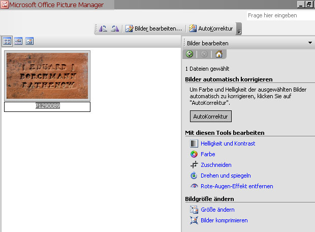 Arbeitsschritt Dateinamen markieren