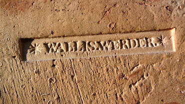 Ziegel Werder, Gebrüder Wallis aus Potsdam, ca. 1825-1880. Stempel um 1845,. Potsdam, Altstadt Abbruch Eckhaus.