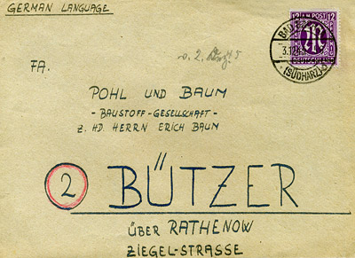 Brief aus Bad Sachsa an Fa. Pohl & Baum Bützer
