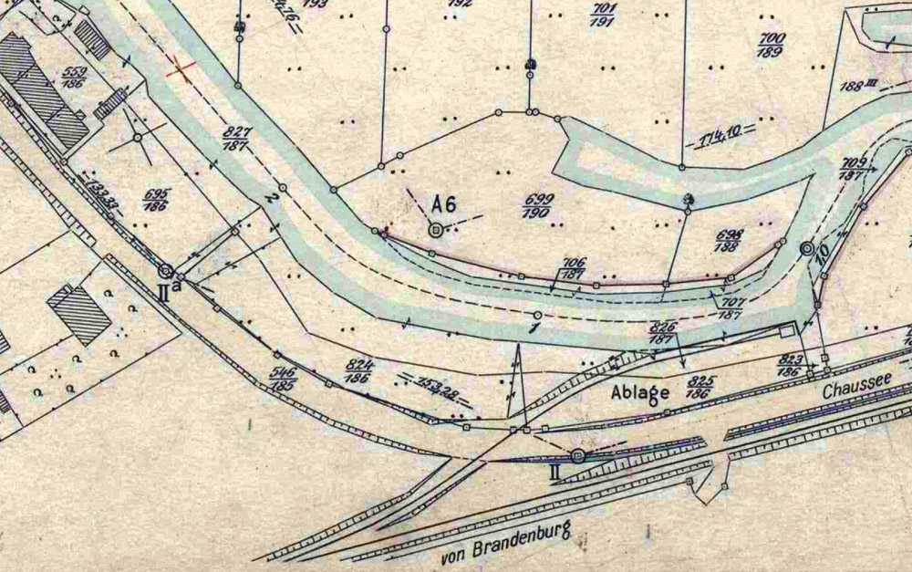 Lage Anschlugleis der Ziegelei Witte in Mgelin um 1930