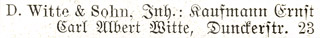 D. Witte & Sohn Adressbuch Rathenow. 1903