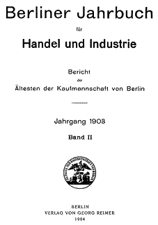 Berliner Jahrbuch für Handel und Industrie 1904 Titel