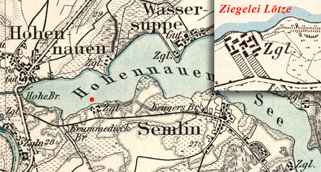 Karte der Ziegelei in LTZE / Semlin, gegrndet 1817 - 1828 