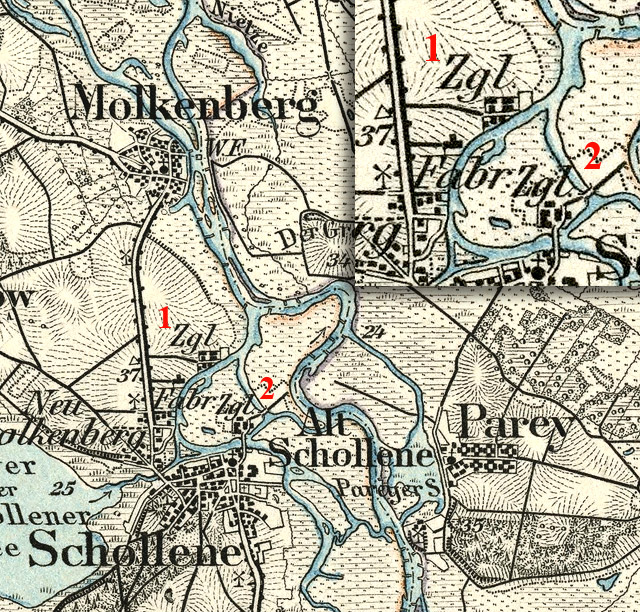 Karte der Ziegelei NEU-MOLKENBERG, gegrndet ca. 1826