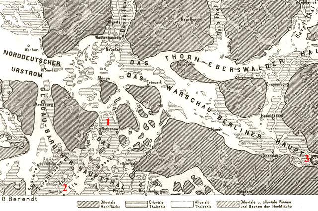 Karte von G. Behrendt 1880 Rekonstruktion Entstehung des Ziegelton im Havelland