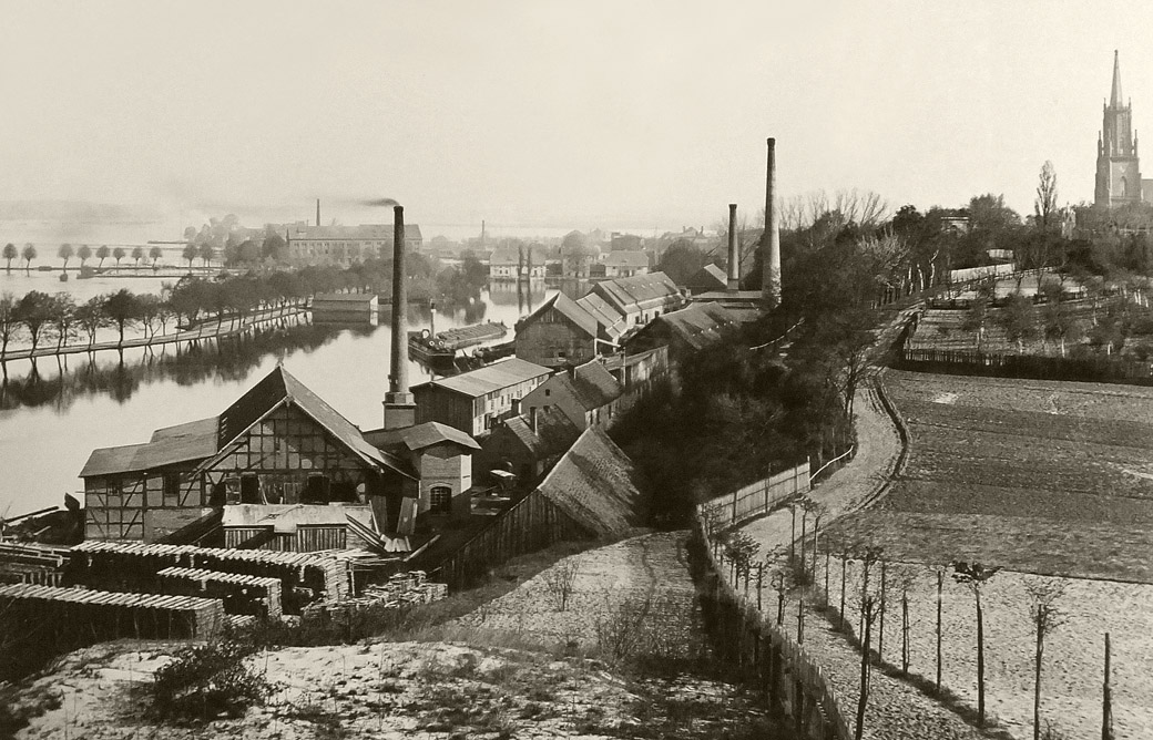 Ziegelei Heidepriem und Dampfsgewerk - Foto Hermann Ventzke Rathenow um 1890