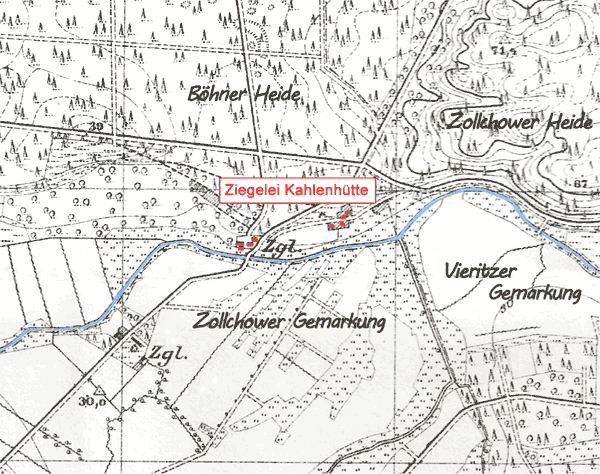 Karte Guts-Ziegelei bei Kahlenhütte.
