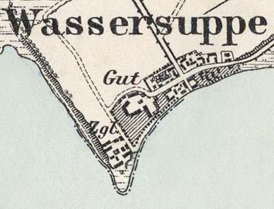 Karte von der Ziegelei Wassersuppe auf dem Mühlenhaken