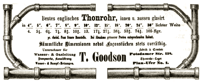 Englisches Thonrohr glasiert T. Goodson