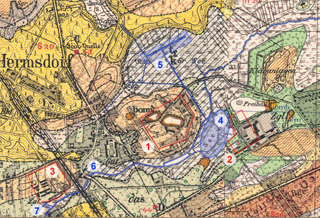 Hermsdorf Ziegelei Gebiet Geologische Karte Blatt Hennigsdorf und Schönerlinde 