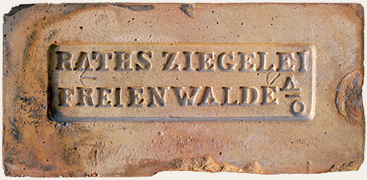 Verblendziegel FREIENWALDE nachgepresst, ab 1850 - Stempel: RATHSZIEGELEI FREIENWALDE A/O