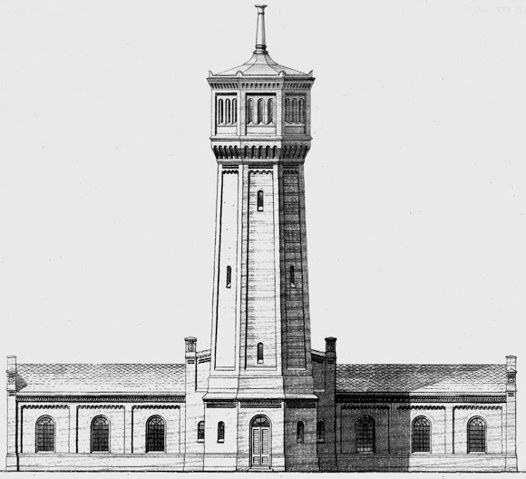 Hermsdorfer Ziegel Strafgefngnis Pltzensee Kesselhaus Wasserturm von 1870 bis 1880