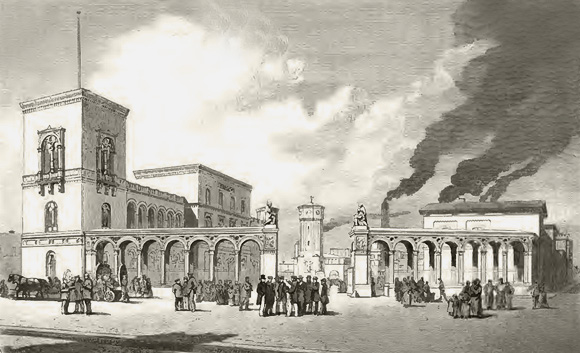 Hermsdorfer Ziegel Terrakotta Borsig Maschinenanstalt vor dem Oranienburger Tor Eingang Heinrich Strack 1850