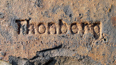 Ziegelstempel Thonberg Hartbrandziegel Wegepflasterung am Benitz Spandau