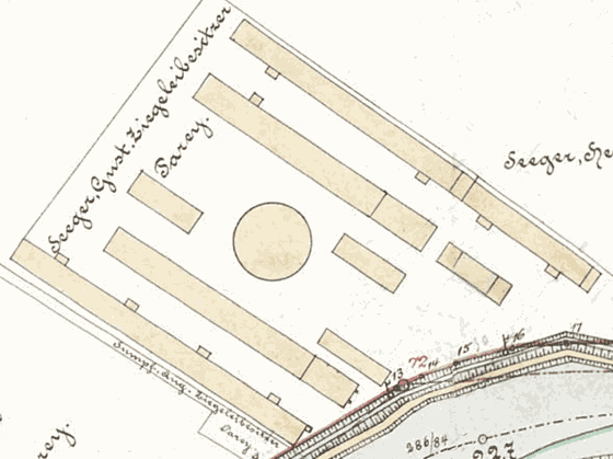 Ziegeleigrundstück Gustav Seeger Parey, um 1905